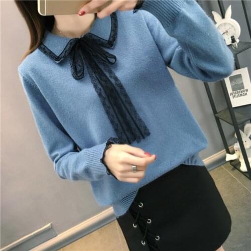 Winter Ladies Pullover for Sweater Women Warm Lace Casual Knitted Tops Pull Femme Hiver Truien Dames New 1902