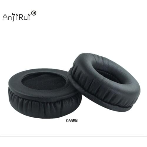 1 pair,ANJIRUI black protein skin memory cotton thickening 65MM headset sets sponge sets Headphone Pillow Replacement ear pads