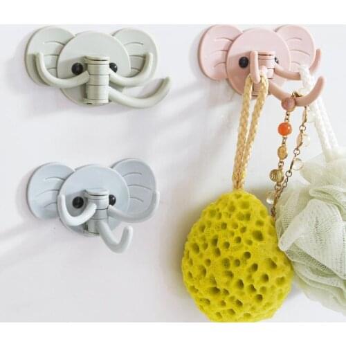 1PC Elephant Hanging Sticky Clothes Jewelry Towel Cooking Tool Hanger Hook Multifunction Kitchen Bathroom Accessories LY 003