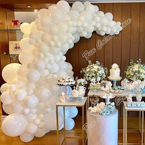 132pcs White Memorial Day Welcome Party Arch Backdrop Baby Shower Celebration Welcome Decoration Birthday Balloon Garland Kits