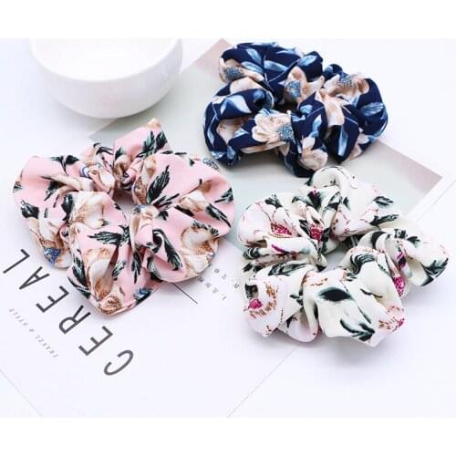 2pcs 16 Colors Hot Sale Floral Geometry Snake Skin Print Hair Band Headwear Hair Bows Scrunchies Set Hair Accessories