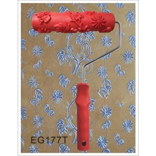 7" Rubber Roller Embossed Texture Pattern Paint Roller Home Decoration Paint Brush Background Wall Tool 7 Inch