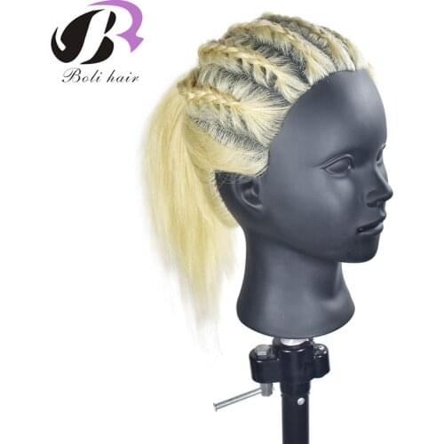 Free Shipping 100% Real Human Hair Training Head Practice Hairdressing Mannequin Cosmetology head hair training female Manikin