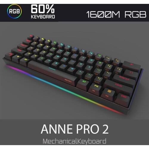Anne Pro 2 60% Wireless Bluetooth Mechanical KeybaordFor Gateron Kailh Cherry Switch Hot Swap Keyboard DIY