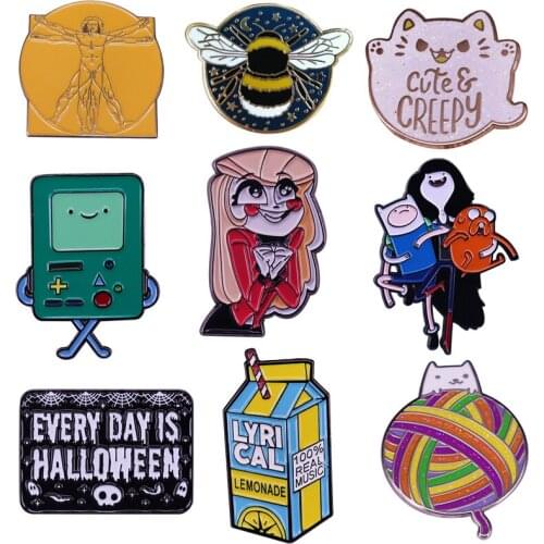 BG522 Cute Anime Enamel Pins and Brooches Lapel Pin Backpack Bags Badge Clothes Decoration Gift For Girls