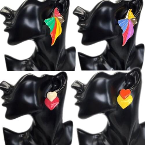 Bohemian Dripping Glaze Earrings Stud Pierced Ear Jewelry Enamel Party Femme Eelgant Accessories