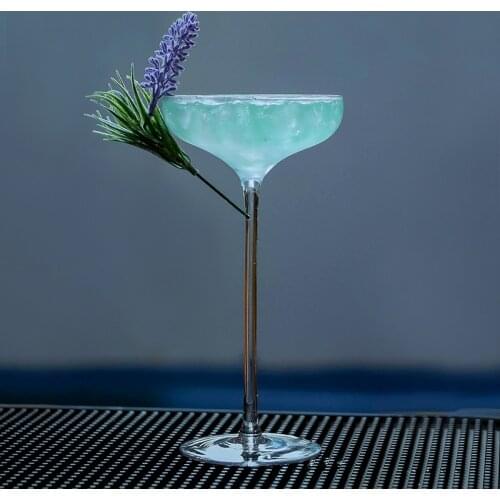Free Shipping Extra Tall 2PCS 240ML Goblet Cocktail Glass Martini Glass Barware Set of 2