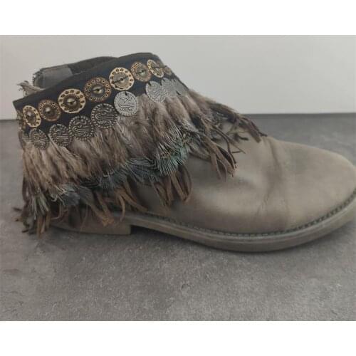 Boho Anklet bracelet Gypsy Barefoot tornozeleira pulseras tobilleras feather Coffee tassel charm Ankle bareclet Barefoot Sandals