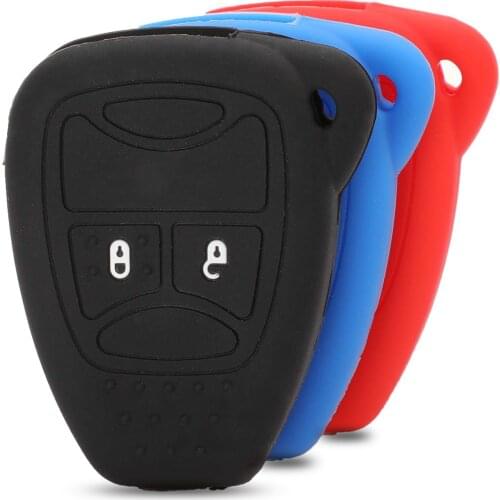 Kutery Silicone Rubber Car Key Cover Case For Chrysler Dodge Ram Jeep Grand Cherokee Liberty Remote Key Protecor 2Buttons