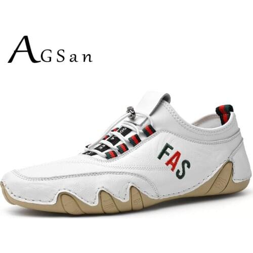 Designer Leather Casual Shoes Men White Black Driving Shoes Luxury Brand Mens Office Business Shoes Outdoor Leisure Flats 38-46