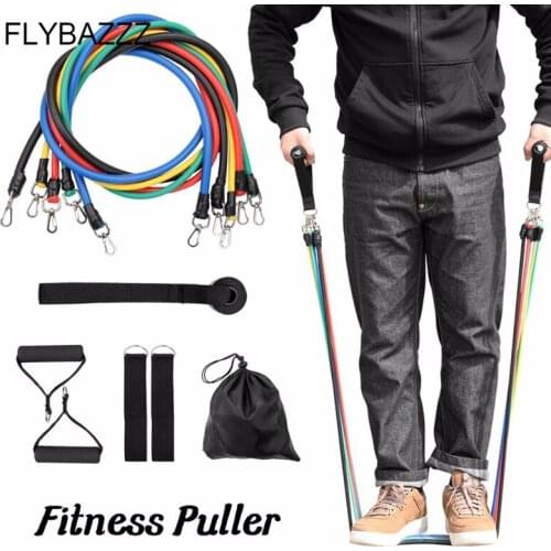 Hot 11 PCS Fitness Pull Rope Resistance Bands Latex Strength Gym Equipment Home Elastic Exercises Body Fitness Workout Equipment