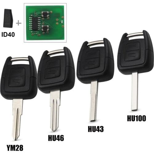 Jingyuqin Vauxhall Opel Astra Vectra Zafira ASK 433.92MHz Uncut HU43/HU100/YM28/HU46 Blad For 2Buttons Remote Key FOB ID40 Chip