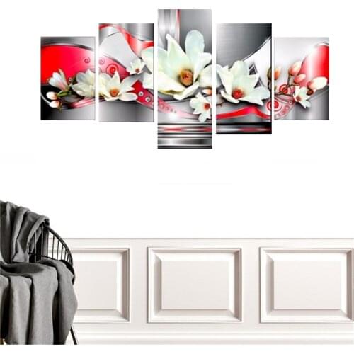 Modern No Frame 5 Plane(No Frame) Flower Canvas Painting Wall Art Picture Home Decoration Living Room Decoration Canvas Print