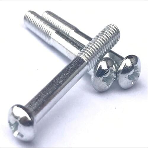 M2.5/2.6/M3/M4/M5/M6 Half threaded Pan Head Screw Tornillos Screws Viti Vis Parafusos Cross Recessed Raised Schroeven DIN7985 pc
