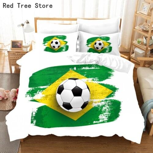 Young Team 3D Football Duvet Cover Soccer Sports Bedding Set Futbol Single Double Printed Child Kids Boys Bed Linen Comforter