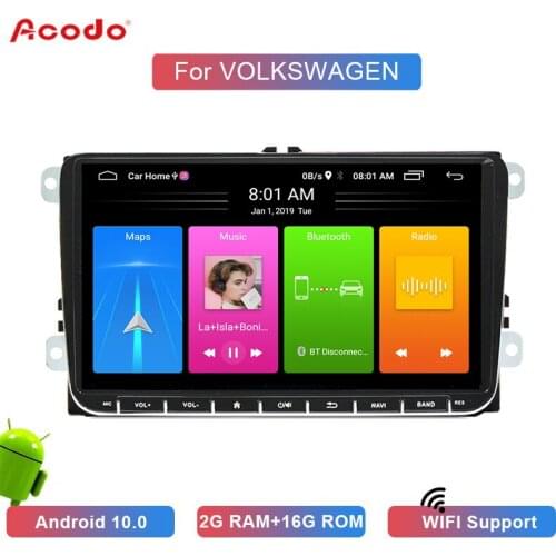 ACODO 2 Din Car Radio Android 10.0 GPS Navigation Multimedia Player Car Radio 9 inch Car Audio Stereo For Passat Golf VW Seat