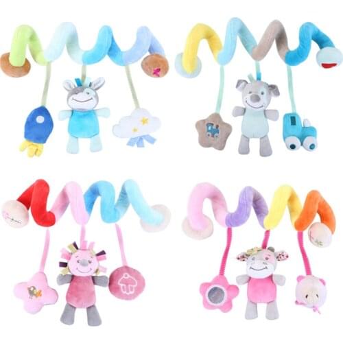 Soft Baby Toys 0-12 Months Music Crib Stroller Hanging Spiral Kids Sensory Educational Toy For Newborn Baby Rattles Bed Bell
