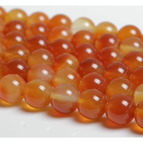 Natural Carnelian Agate Round Gemstone Loose Beads 4 6 8 10 12mm For Necklace Bracelet DIY Jewelry Making