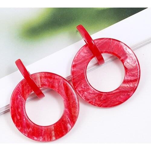 Boho Acrylic Round Earrings for Women Fashion Jewelry Accessories Oorbellen Pendientes mujer moda Boucle d'oreille femme 2018