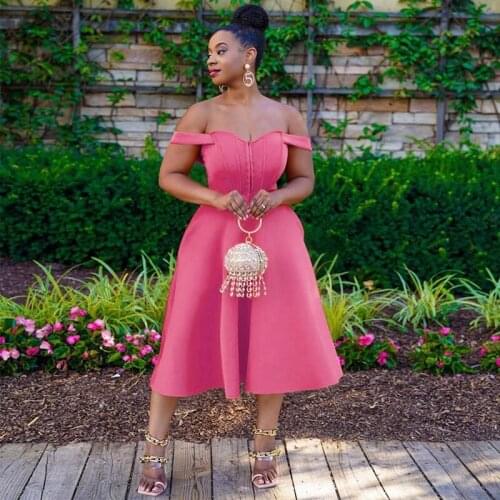 TNNAOFF New Popular Solid Bodycon Midi Dress for Women Summer Vacation Outfits Sexy Strapless Zipper Night Club Party Dresses