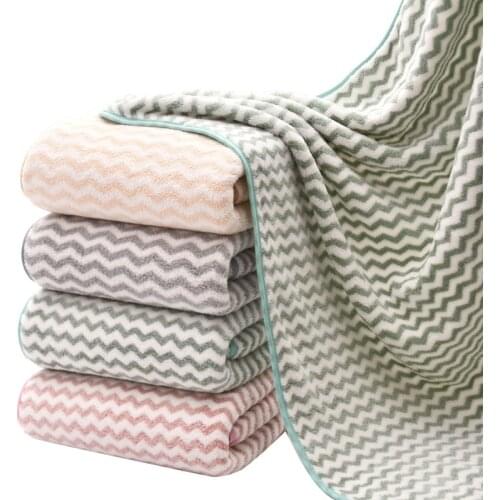 Dropshipping Microfiber Soft Bath Towel Super Absorbent Fast Drying Water Absorption Fluffy Coral Fleece Towel