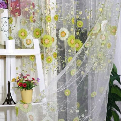Daisy Flower Embroidered Mesh Cloth French Net Lace Fabric DIY Curtain Baby Childrens Clothing Wedding Dress Tulle Fabric
