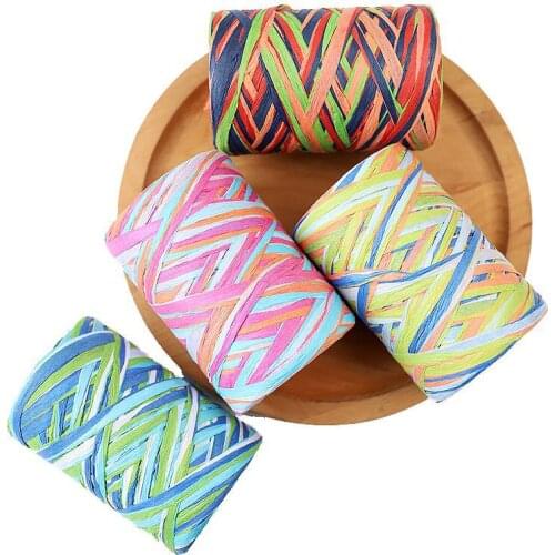 Mixed Multi Color Rope Arts Craft Lafite Grass Paper Rope For DIY Gift Box Bouquet Wrapping Decor Material Handmade Accessories