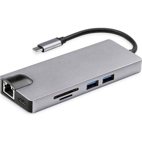 Type-C Docking Station Type-C To HDMI / VGA Hub Reader + 8-in-1 Adapter Eight-in-one Adapter Cable