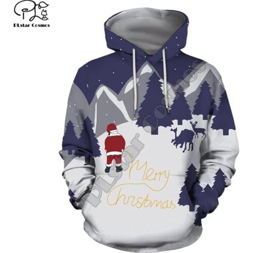 PLstar Cosmos Merry Christmas Santa Claus 3D Printed Hoodies Sweatshirts Zip Hooded For Men And Women Casual Streetwear Style-48