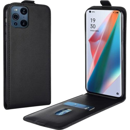 Flip Up and Down Leather Case for OPPO Find X3 PEDM00 CPH2207 CPH2145 Vertical Cover for OPPO FindX3 Case Phone Bag