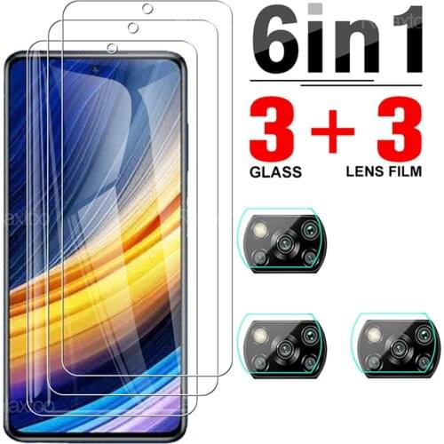 6 In 1 Full Cover Tempered Glasses Protector For Xiaomi Poco X3 Pro Camera Lens Protective Glass For Poko Poxo X 3 X3Pro 6.67"