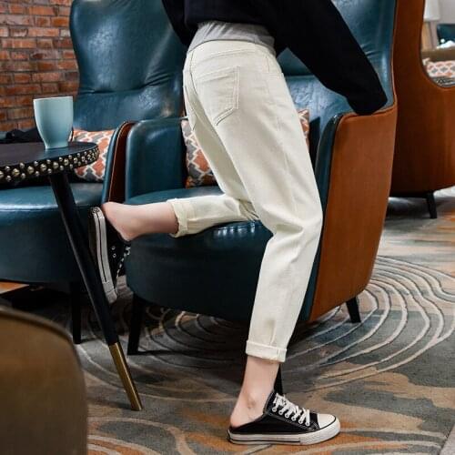 Jeans Plus Size Maternity Clothing Autumn Belly Long White Denim Pants Trousers Pregnancy Pants for Pregnant Women