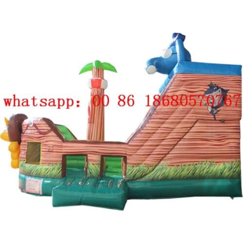 0.55mm PVC Inflatable Pirate Slide / Animal Inflatable Slide