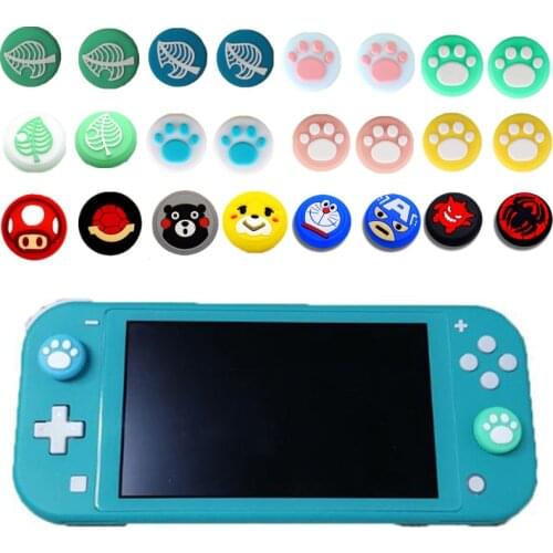 100 Animal Crossing Analog Thumb Stick Grip Silicon Cover Case for Nitendo Swith JoyCon Switch Lite Controller Joystick Cap Skin