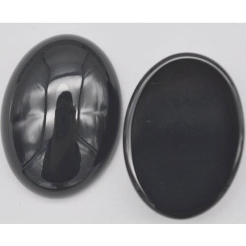 25x18MM Black Carnelian GEM Oval Cabochon Jewelry Making (2pcs/lot) H191