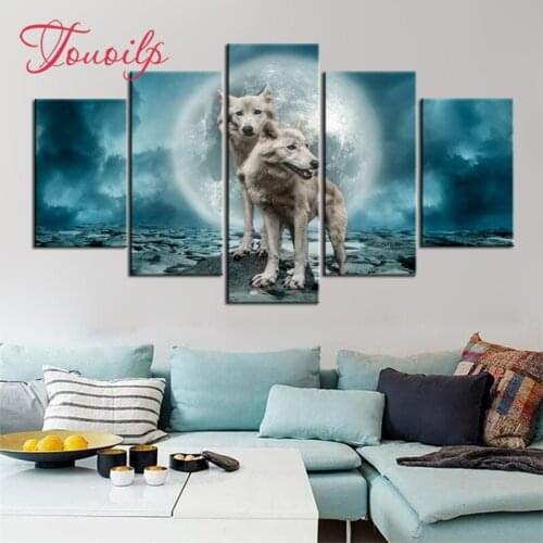 5d 5ps Moonlight Wolf 5d diamond painting crystal 5d diamond embroidery spuare&round crystal painting cross stitchsets