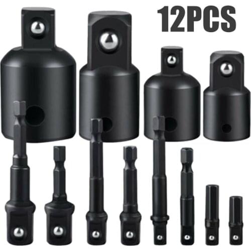 7/12pcs 3/8" 1/4" 1/2" Drive Socket Reducer Air Impact Adapter Wrench Extensor Rod