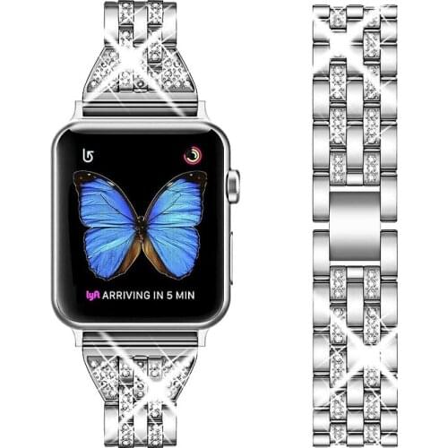 Bling Bands Compatible Apple Watch Band 38/40/42/44 iWatch Series 6 5 4 3 2 1 SE,Dressy Jewelry Metal Wristband Strap Diamond