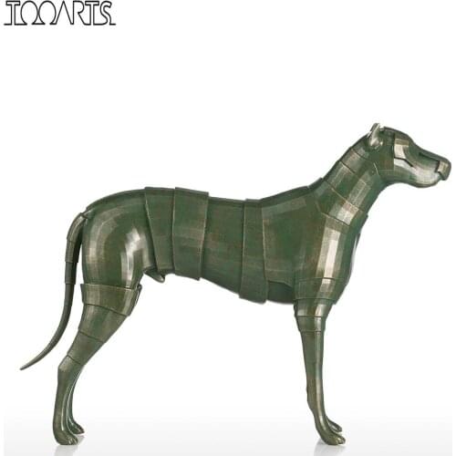 Tooarts Armor Dog Fiberglass Sculpture Home Decoration Original Design Dog Artwork For Home Office