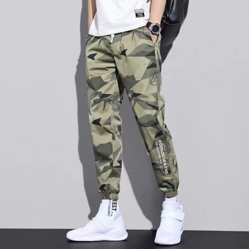 Military Camouflage Pants Fashion Cargo Pants Men Joggers Elastic Waist Hip Hop Streetwear Men Jogger Pants Size M-4XL