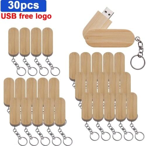 30pcs/lot wooden USB+box Flash Drive 32GB 16GB 128GB Pen Drive 8G For photography 64GB Pendrive USB Stick Memory Stick free logo
