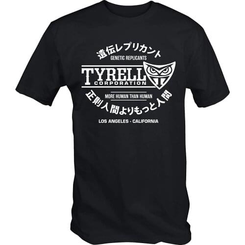 Mens Tyrell Corporation T Shirt Harajuku Japanese letter Print Fitness Tshirt for Men Custom