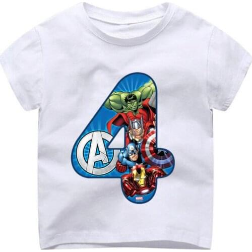 Happy Birthday Number 3~13th cartoon t shirt for girls/boys tshirt kids clothes graphic t-shirt children clothing streetwear