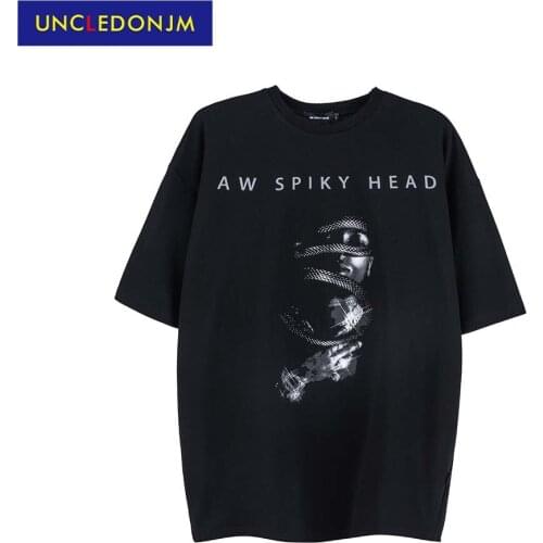 Graphic t shirt Hip Hop Streetwear Oversized Tshirt Harajuku Summer Cotton Tops Tees men clothing goth clothes AW014