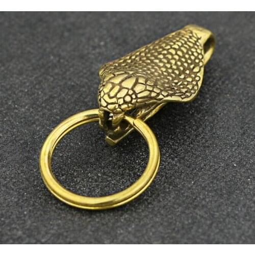 Collection Chinese Brass Carved Animal Zodiac Cobra Snake Exquisite Small Pendant Statues