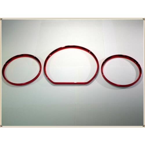 RED Speedometer Gauge Dial Rings Bezel Trim Chrome Tacho Rings for Mercedes Benz W210 00-02 / W202 00-02