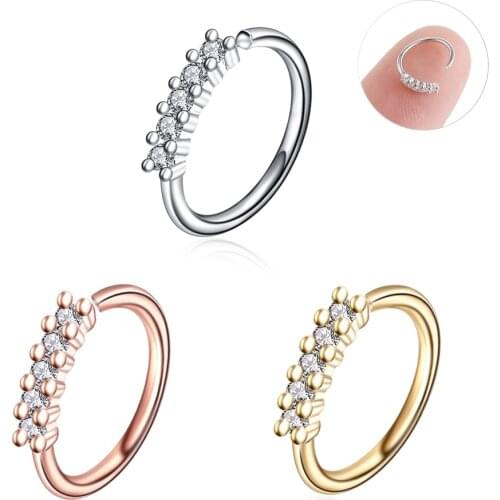 1PC Brass Nose Piercings 20G Nariz Piercings Septum Rings Daith Piercings Nose Ring Earrings Conch Rook Piercings Body Jewelry