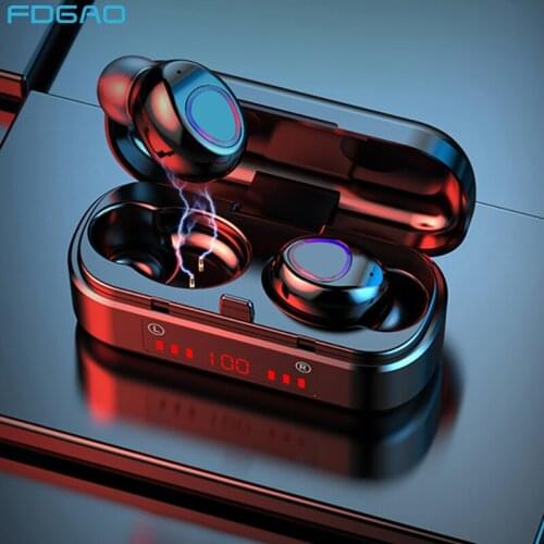 Mini TWS Bluetooth 5.0 Earphone Wireless Headphones 9D Hifi Stereo Sports Waterproof LED Display Headset With Microphone Earbuds