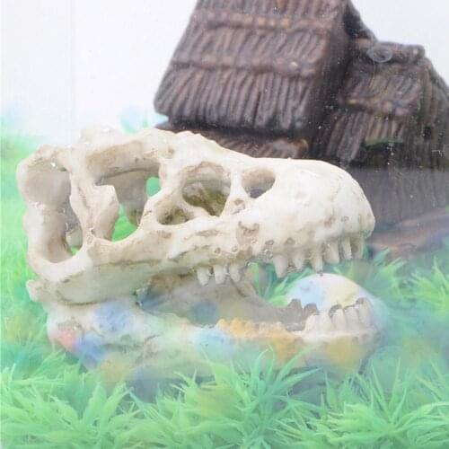 Resin Aquarium Simulation Dinosaur Skull House Cave Fish Tank Landscape Ornament