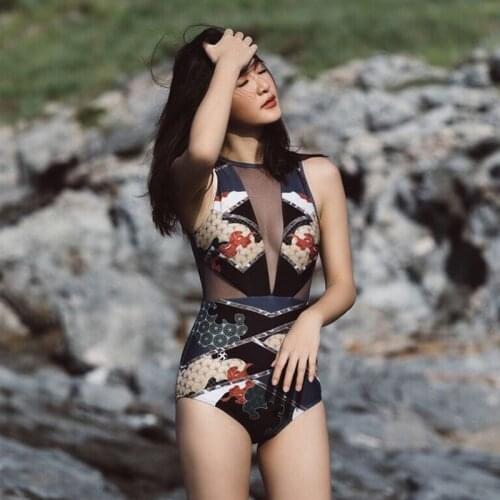 2021 New One-piece Womens Swimsuit Ethnic Style Swimwear Push Up Paded Female Beachwear Summer Bandage Bathing Suit Biquini